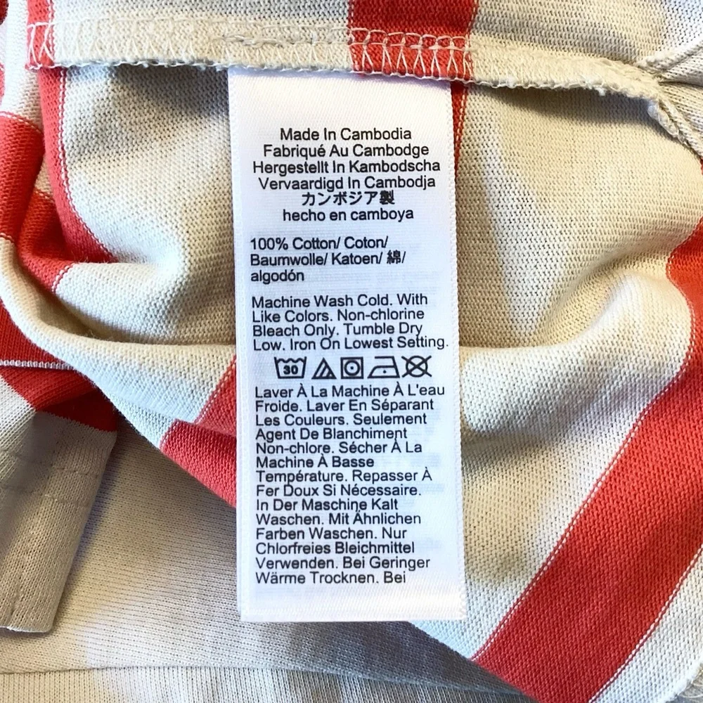 NWT J.Crew Mariner Jersey Relaxed Boatneck T-Shirt in Stripe - Natural/Red - XL - Picture 7 of 7